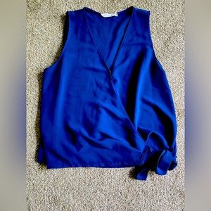 Royal blue sleeveless blouse